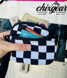 Checkered Dual Pouch Wristlet