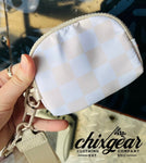 Checkered Dual Pouch Wristlet