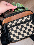 Boho Checkered Clutch/Crossbody Bag