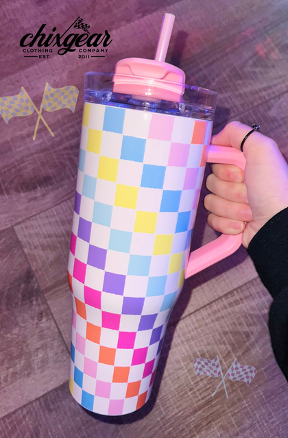 Colorful Checkered Tumbler