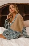 Boho Denim/Sweater Checkered Cardigan