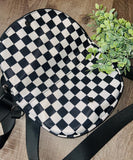 Checkered Zipper Crossbody Bag