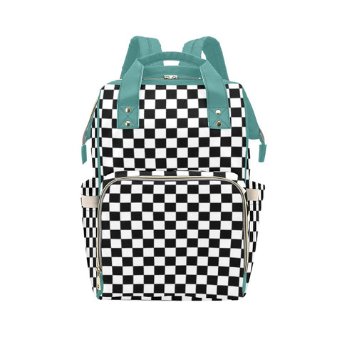 Aubry Cream Vertical Zip Checkered Backpack Set – Chix Gear